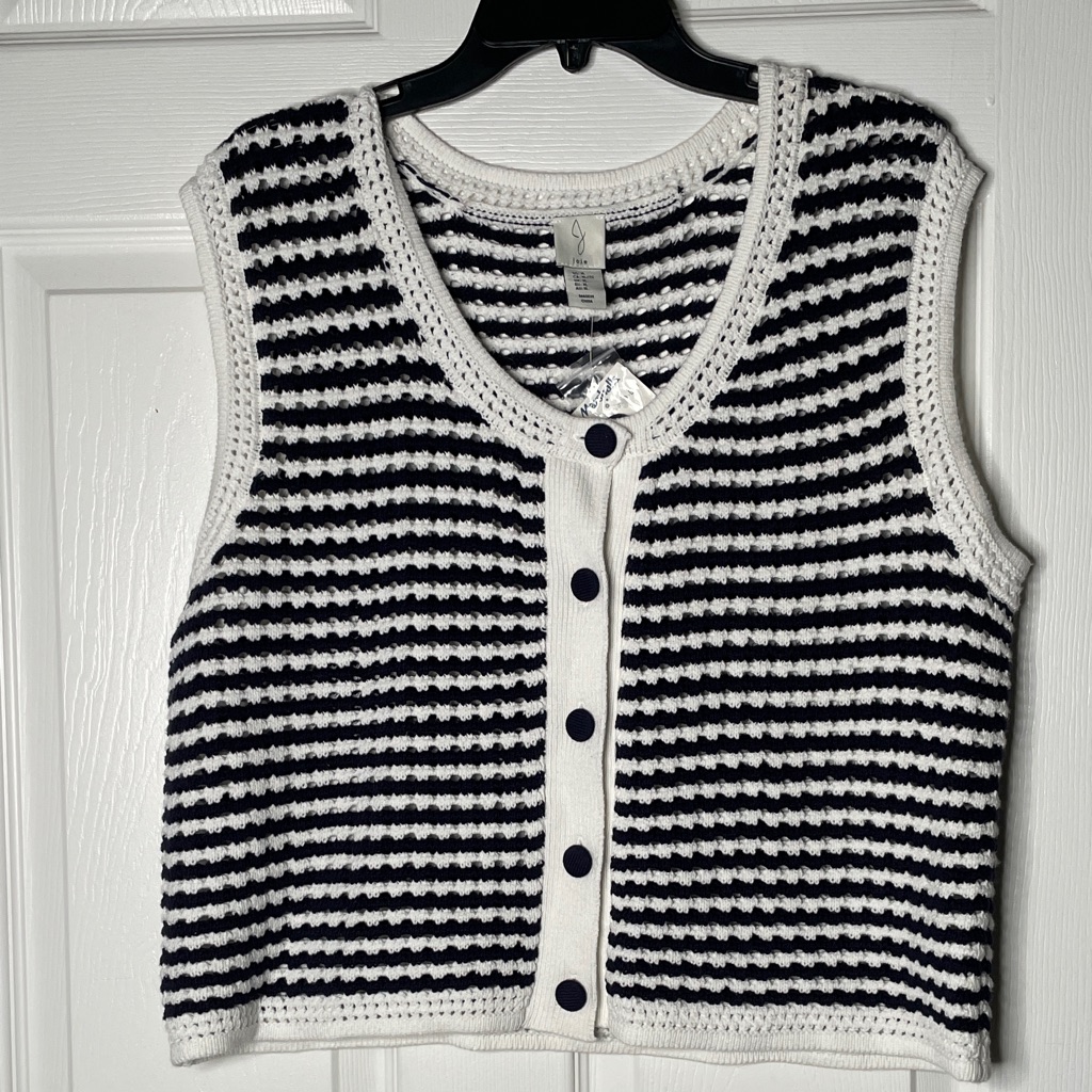 Nwt Joie Striped Knit Button Down Tank Top